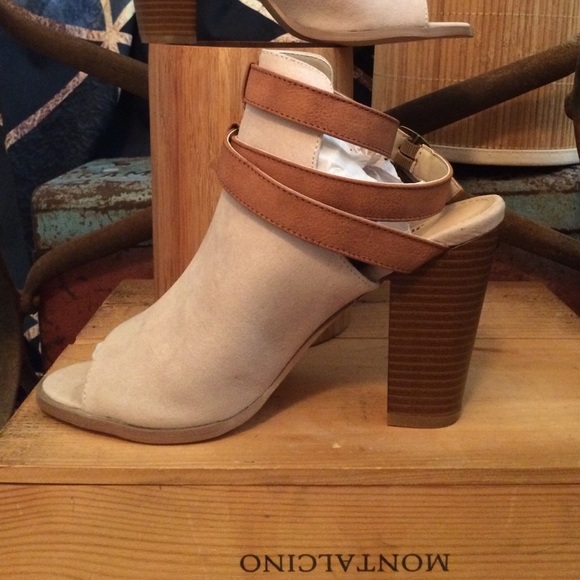 Faux Suede Block Heels w/ Straps JustFab - Picture 2 of 7